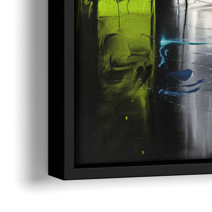 Sacramento Urban Street Art - Close-Up Black Frame Canvas