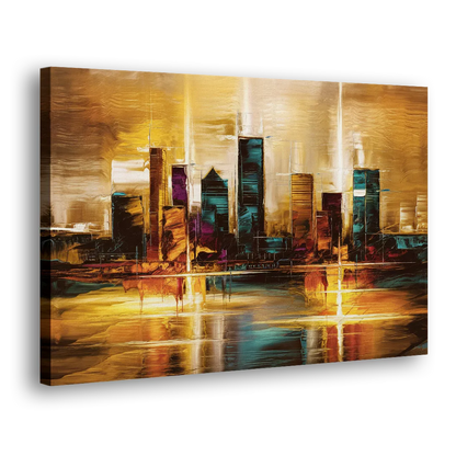 Houston Cityscape - Canvas Print Art Sides