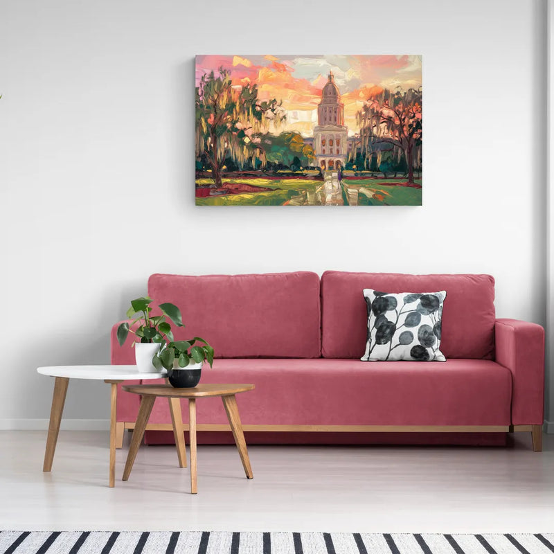 Baton Rouge Louisiana State Capitol - Canvas Wall Art Living Room