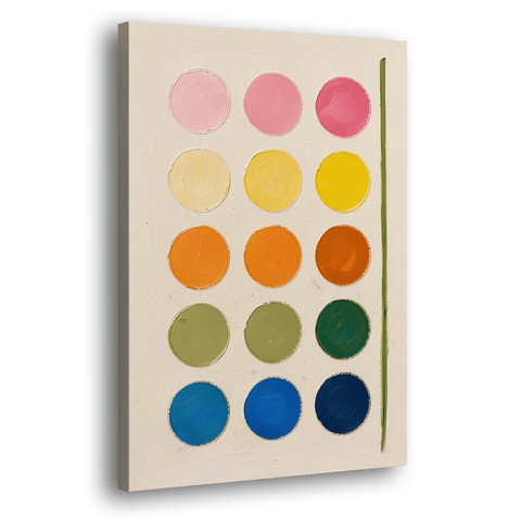 Abstract Art for Bedroom with Fading Painted Circles - Canvas Wall Art - Side
