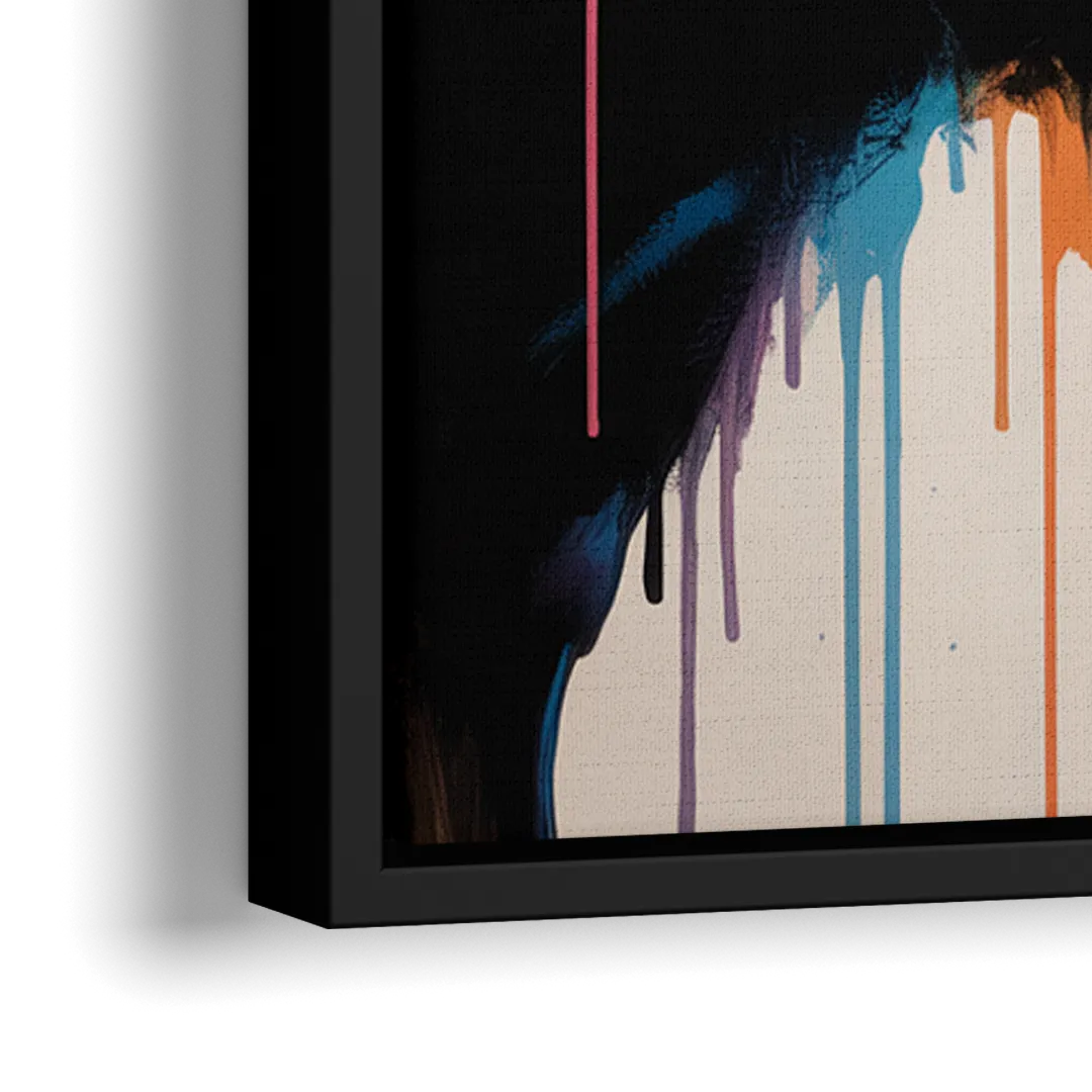 Abstract Buffalo Art Piece - Close-Up Black Frame Canvas