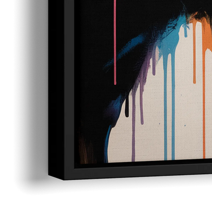 Abstract Buffalo Art Piece - Close-Up Black Frame Canvas