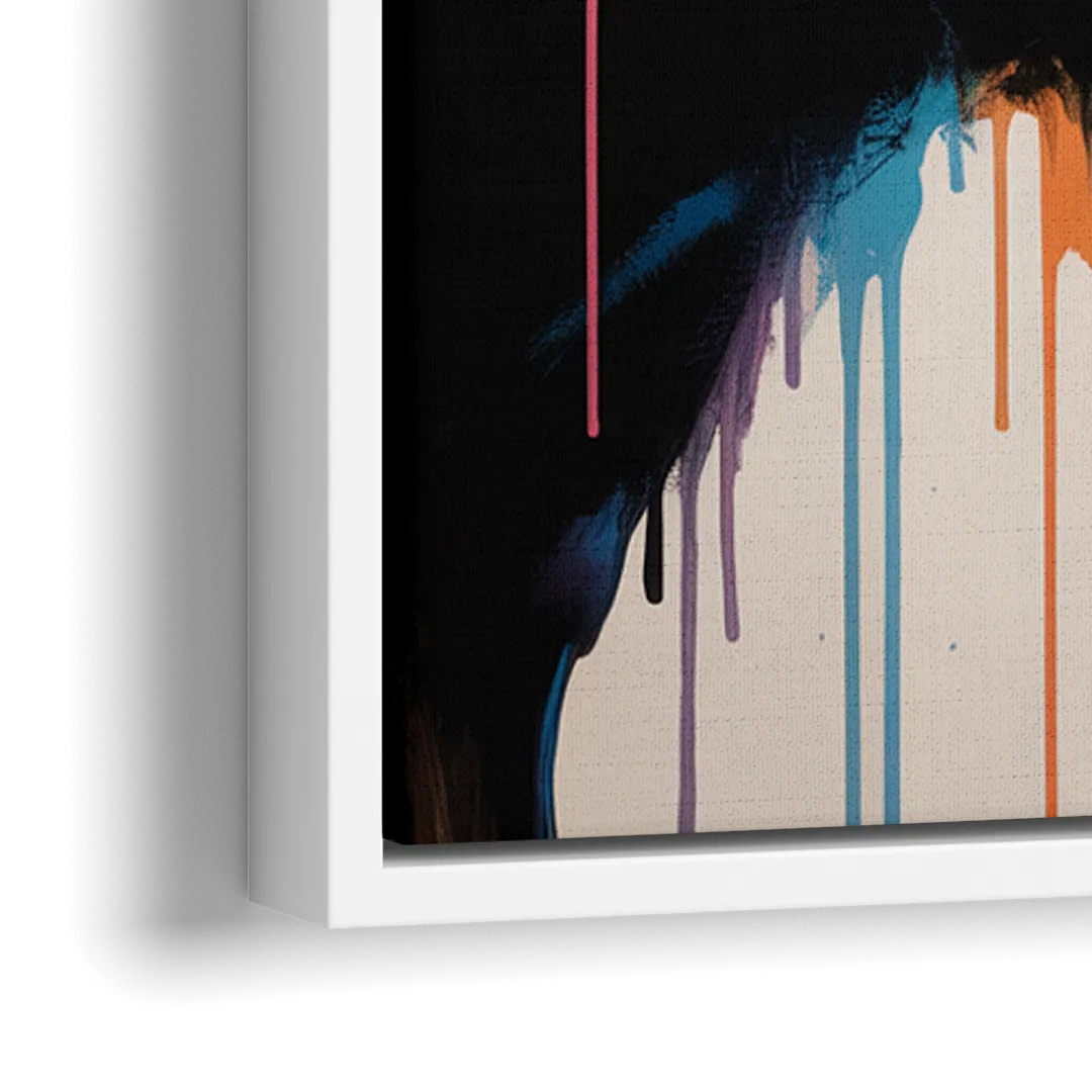 Abstract Buffalo Art Piece - Close-Up White Frame Canvas