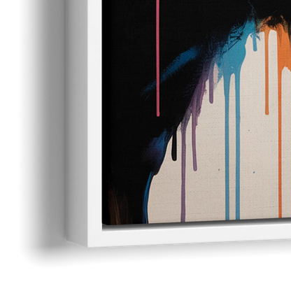 Abstract Buffalo Art Piece - Close-Up White Frame Canvas
