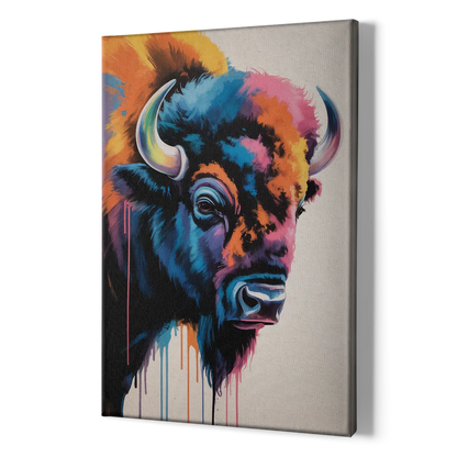 Abstract Buffalo Art Piece - Canvas Print Art Sides