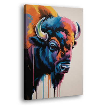 Abstract Buffalo Art Piece Side - Canvas Wall Art
