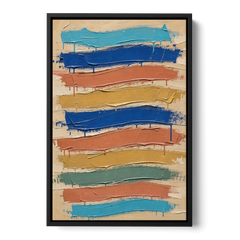 Abstract Canvas Prints Dripping Color Bands - Black Framed Canvas Wall Art - Front