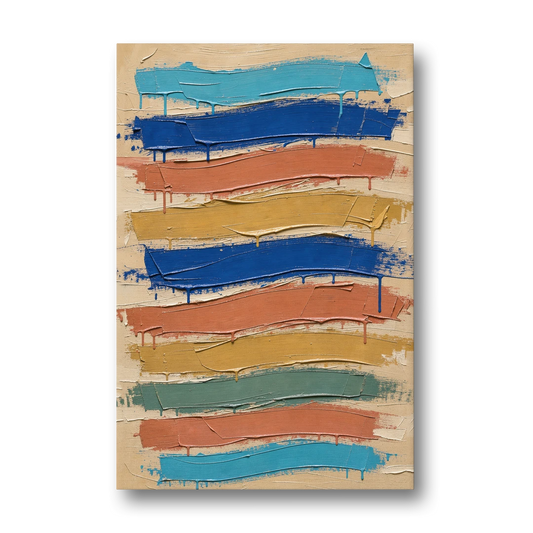 Abstract Canvas Prints Dripping Color Bands - Canvas Wall Art - Front