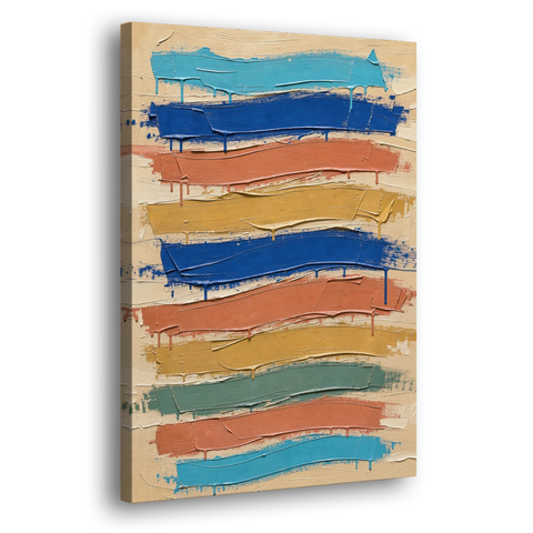 Abstract Canvas Prints Dripping Color Bands - Canvas Wall Art - Side