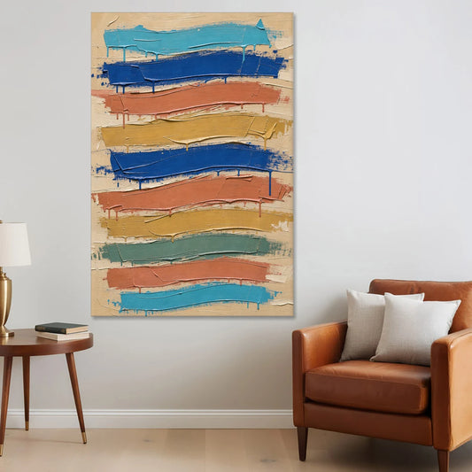 Abstract Canvas Prints Dripping Color Bands - Canvas Wall Art - Sofa - 40x60