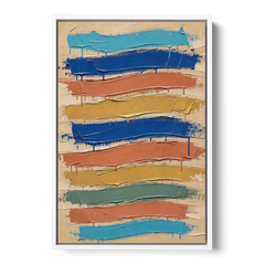 Abstract Canvas Prints Dripping Color Bands - White Framed Canvas Wall Art - Front