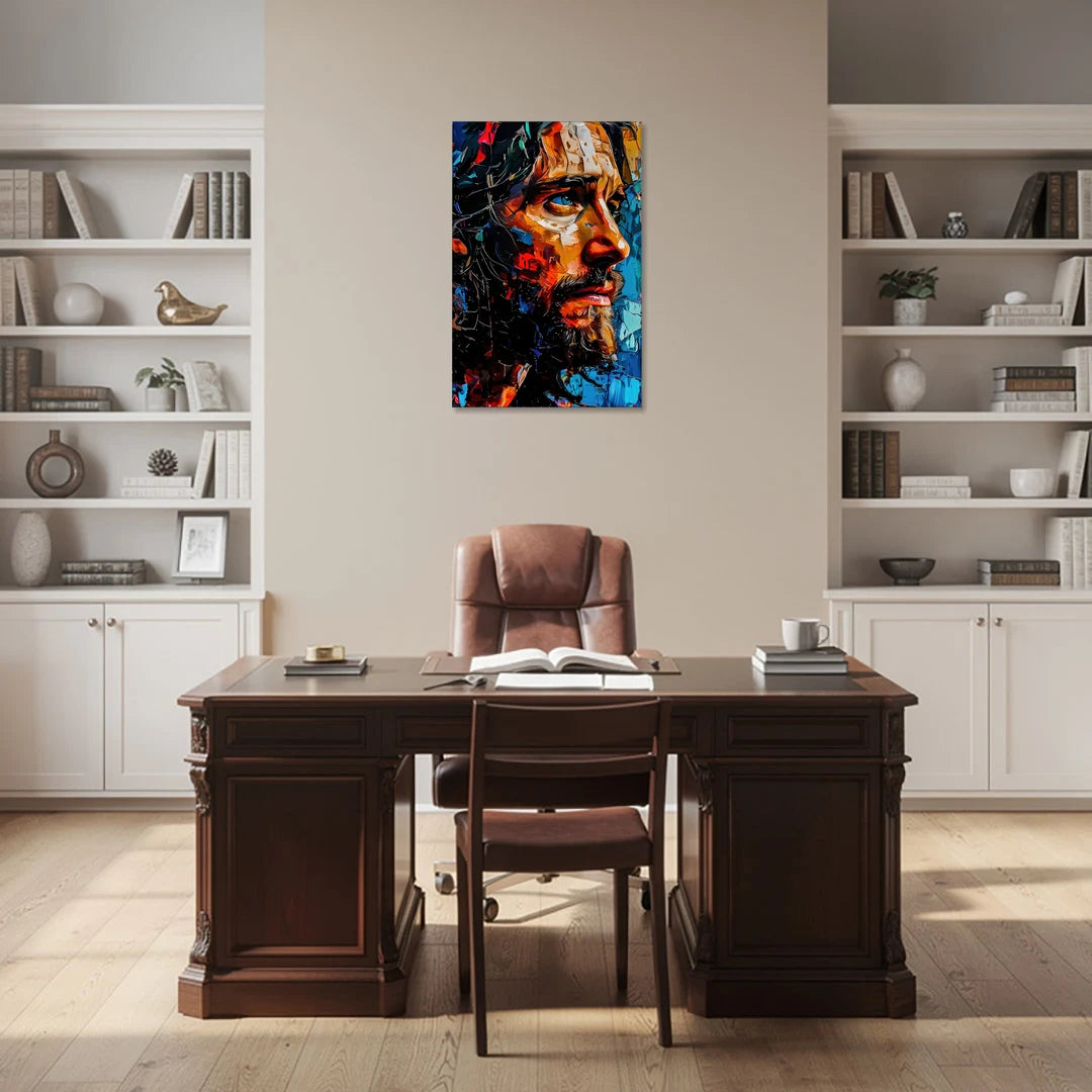 Abstract Jesus Portrait - Canvas Wall Art - Office - 24x36