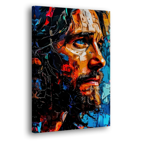 Abstract Jesus Portrait - Canvas Wall Art - Side