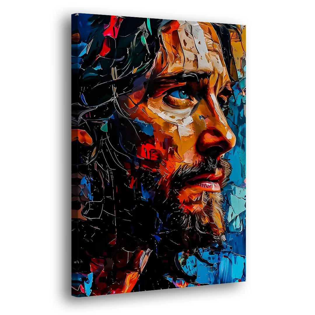 Abstract Jesus Portrait Side - Canvas Wall Art