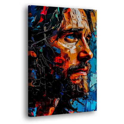 Abstract Jesus Portrait Side - Canvas Wall Art