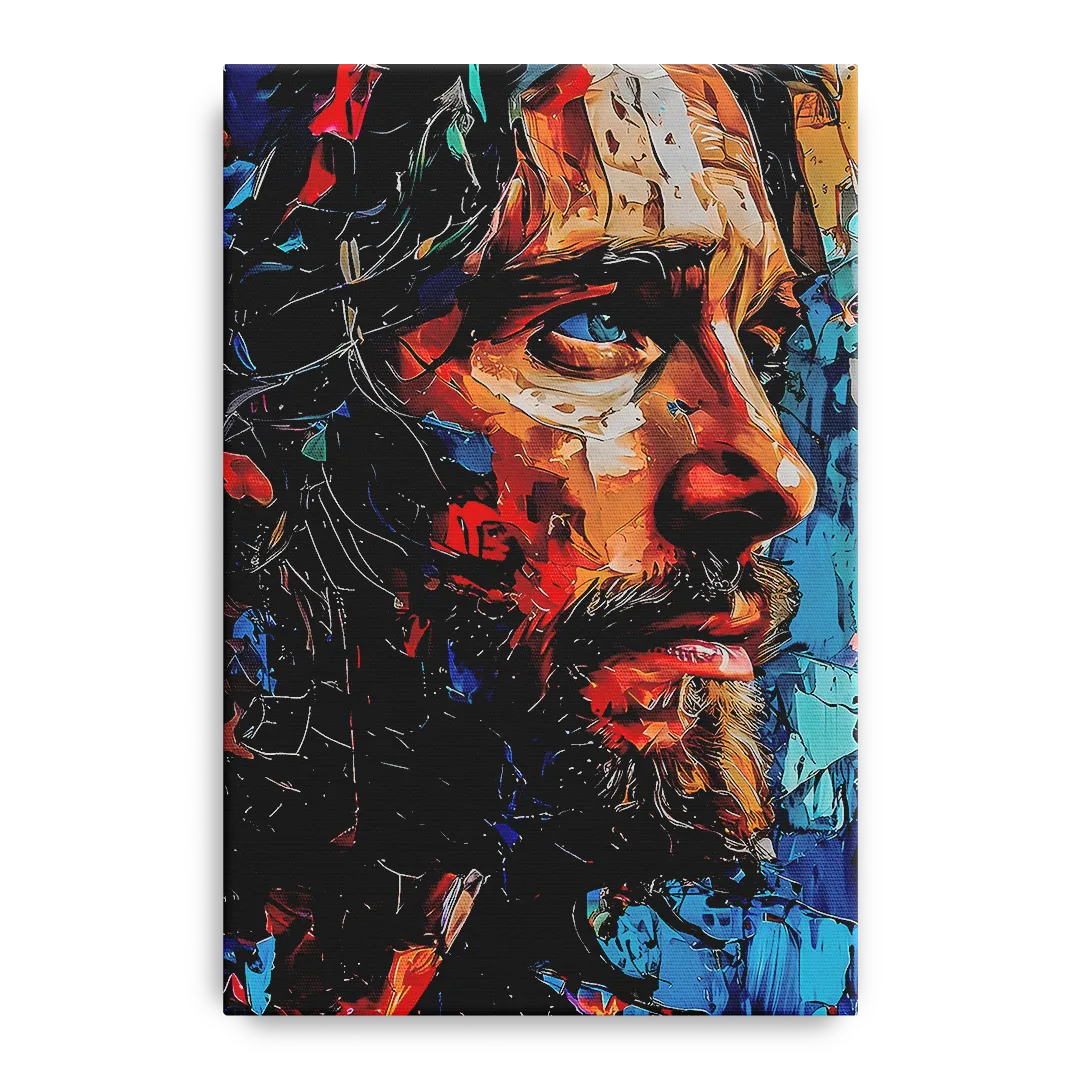 Abstract Jesus Portrait Front - Canvas Wall Art