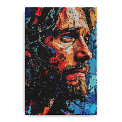 Abstract Jesus Portrait Front - Canvas Wall Art