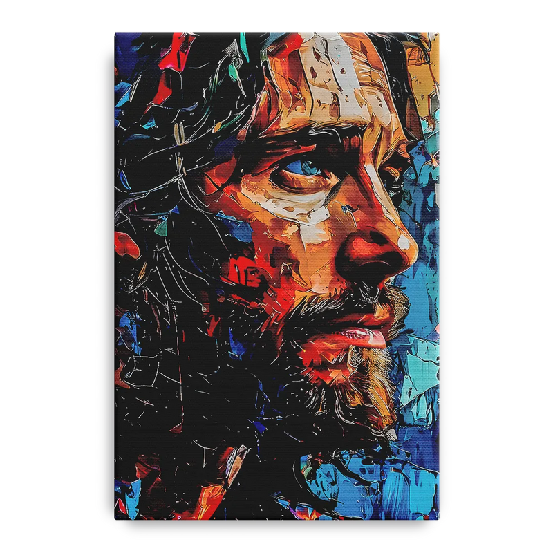 Abstract Jesus Portrait Front - Canvas Wall Art