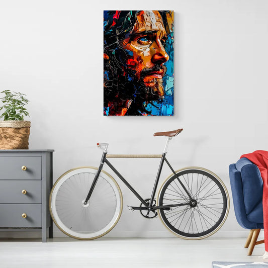 Abstract Jesus Portrait - Canvas Wall Art Living Room