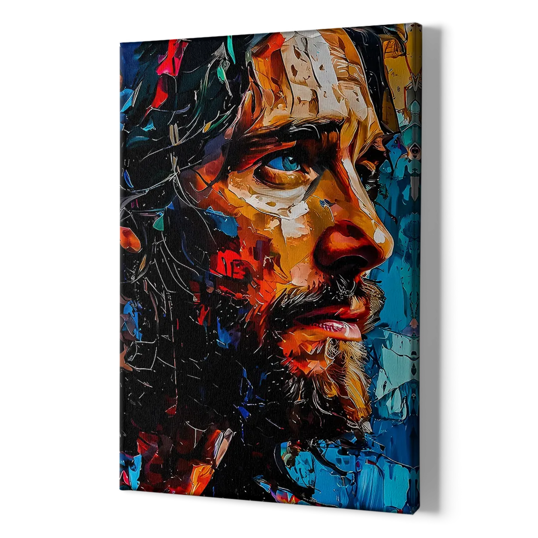 Abstract Jesus Portrait - Canvas Print Art Sides