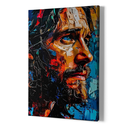 Abstract Jesus Portrait - Canvas Print Art Sides