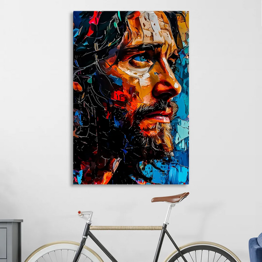 Abstract Jesus Portrait Living Room - Canvas Wall Art