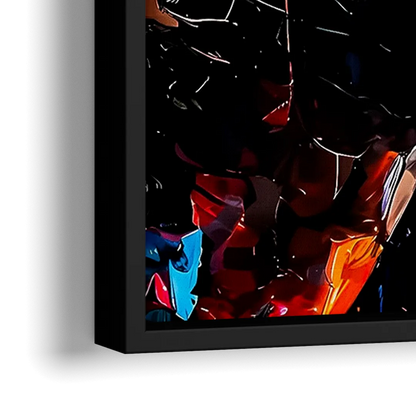 Abstract Jesus Portrait - Close-Up Black Frame Canvas