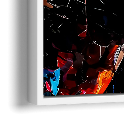 Abstract Jesus Portrait - Close-Up White Frame Canvas