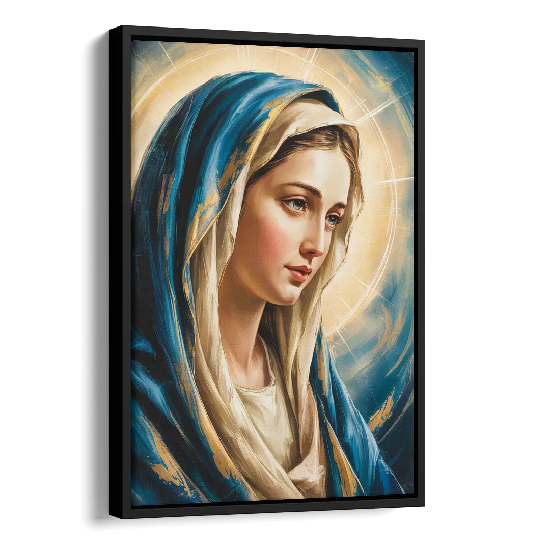 Abstract Marie Portrait Side - Black Canvas Wall Art