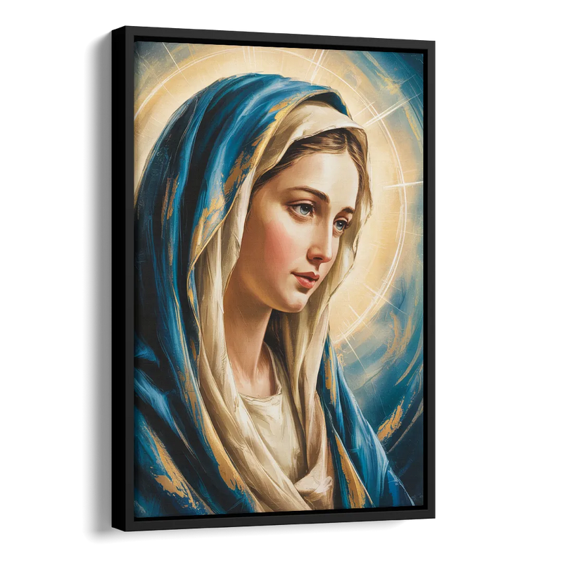 Abstract Marie Portrait Side - Black Canvas Wall Art