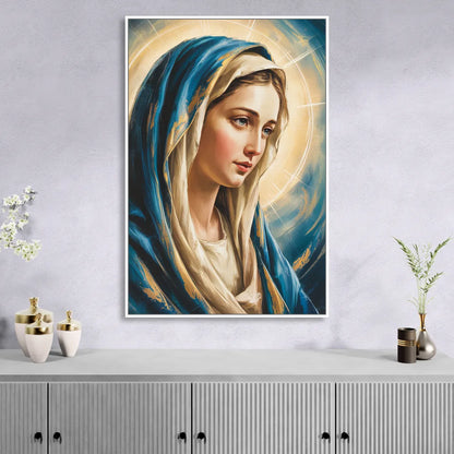 Abstract Marie Portrait Living Room - White Canvas Wall Art