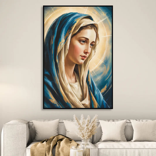 Abstract Marie Portrait Living Room - Black Canvas Wall Art