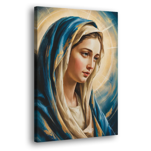 Abstract Virgin Mary Portrait - Canvas Wall Art