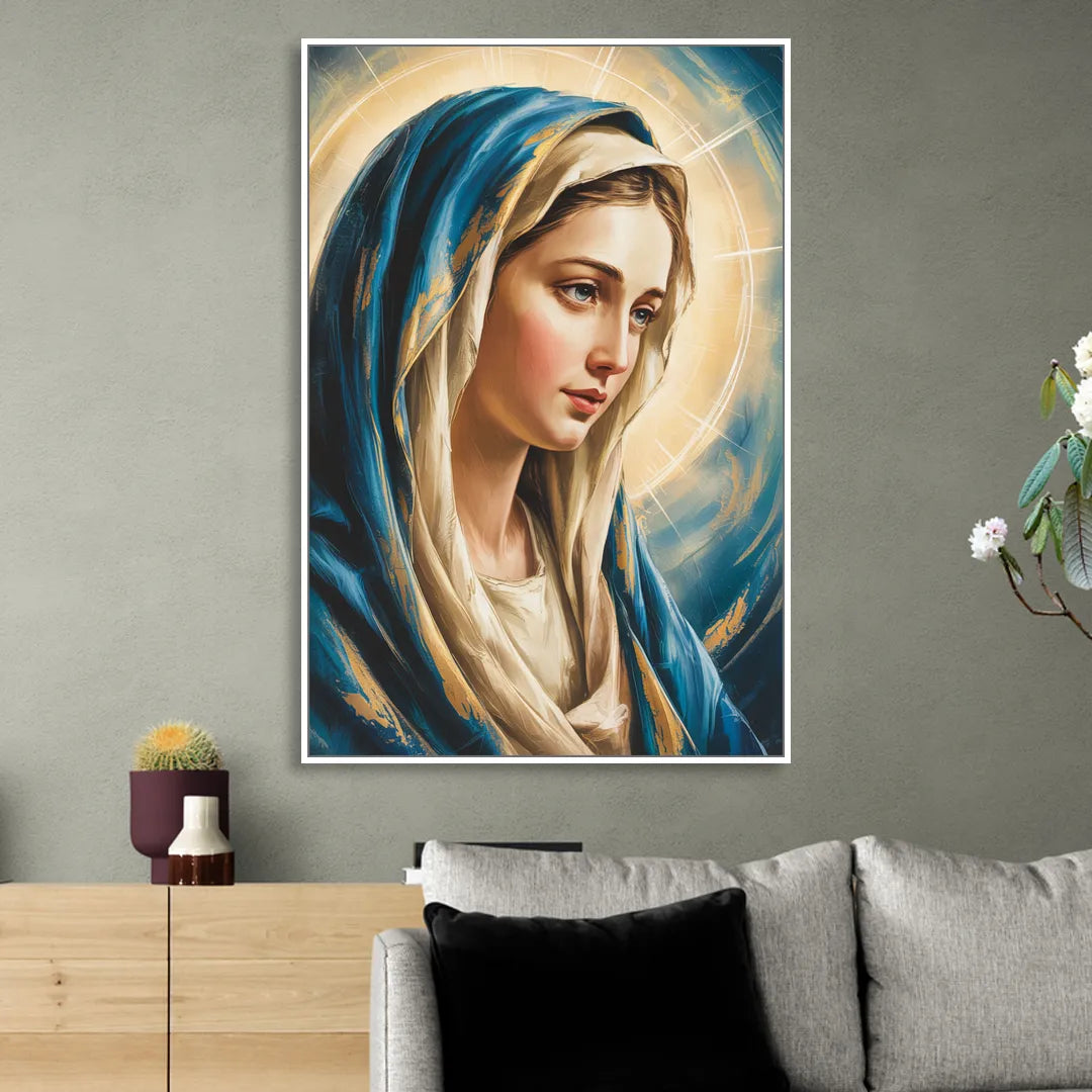 Abstract Marie Portrait Sitting Room - White Canvas Wall Art