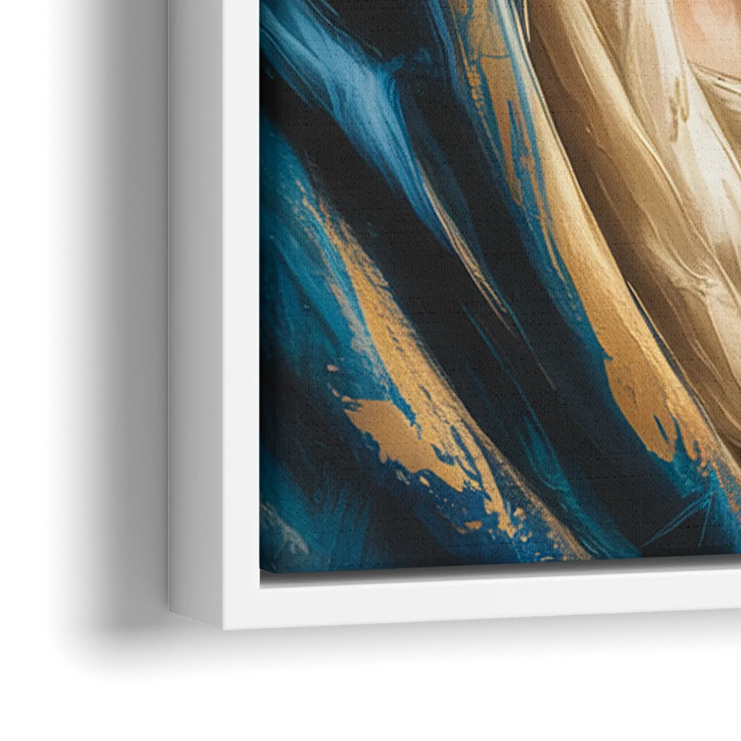 Abstract Marie Portrait - Close-Up White Frame Canvas