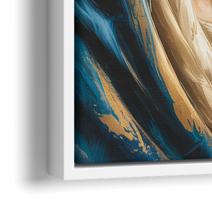 Abstract Marie Portrait - Close-Up White Frame Canvas