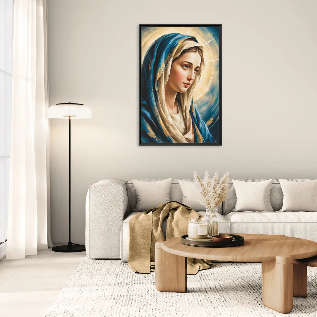 Abstract Marie Portrait - Living Room Black Frame Canvas