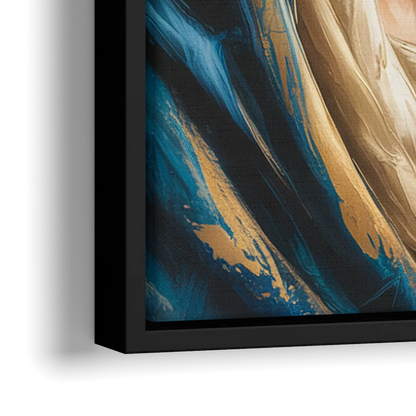 Abstract Marie Portrait - Close-Up Black Frame Canvas