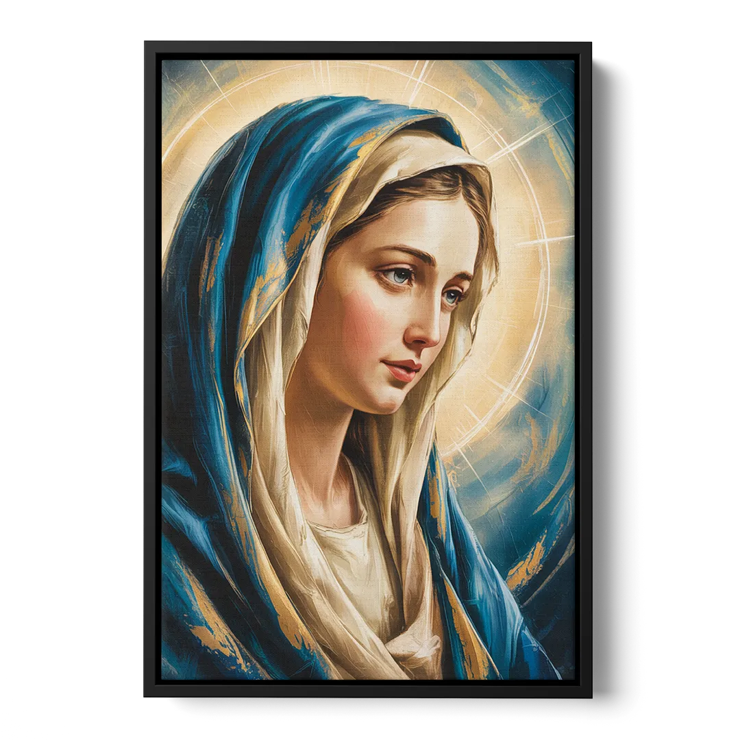 Abstract Marie Portrait Front - Black Canvas Wall Art