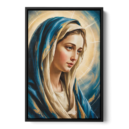 Abstract Marie Portrait Front - Black Canvas Wall Art