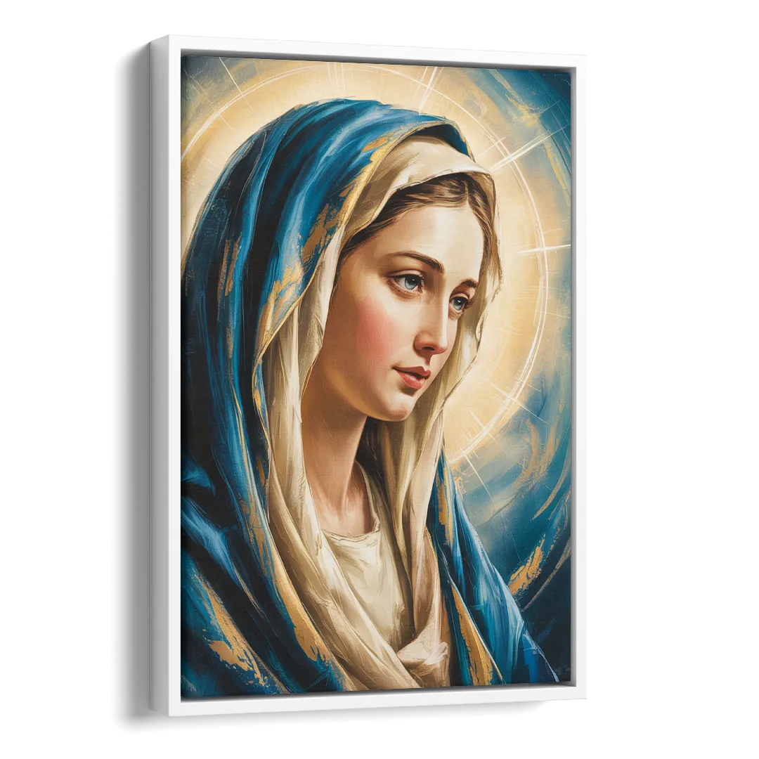 Abstract Marie Portrait Side - White Canvas Wall Art