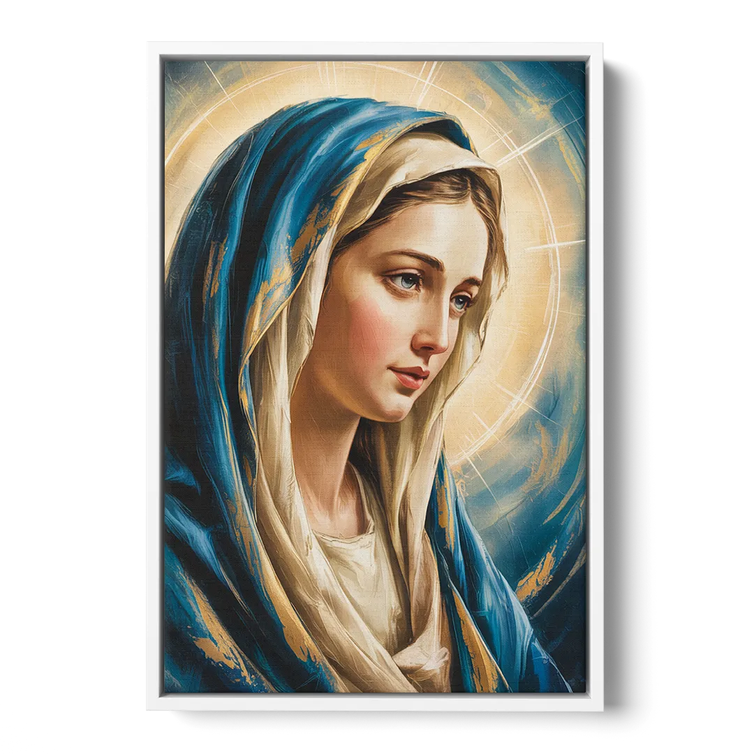 Abstract Marie Portrait Front - White Canvas Wall Art