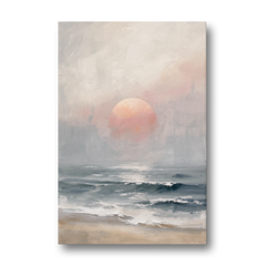 Abstract Pink Sun Through Sea Mist for the Bedroom - Canvas Wall Art - Front