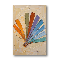 Abstract Sunset Knife Fan for the Dining Room - Canvas Wall Art - Front