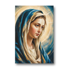 Abstract Virgin Mary Portrait - Canvas Wall Art - Front