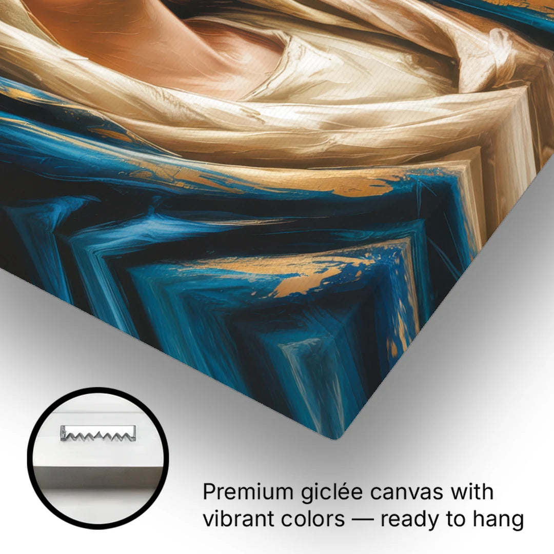 Abstract Virgin Mary Portrait - Canvas Wall Art - Gallery Wrap Corner
