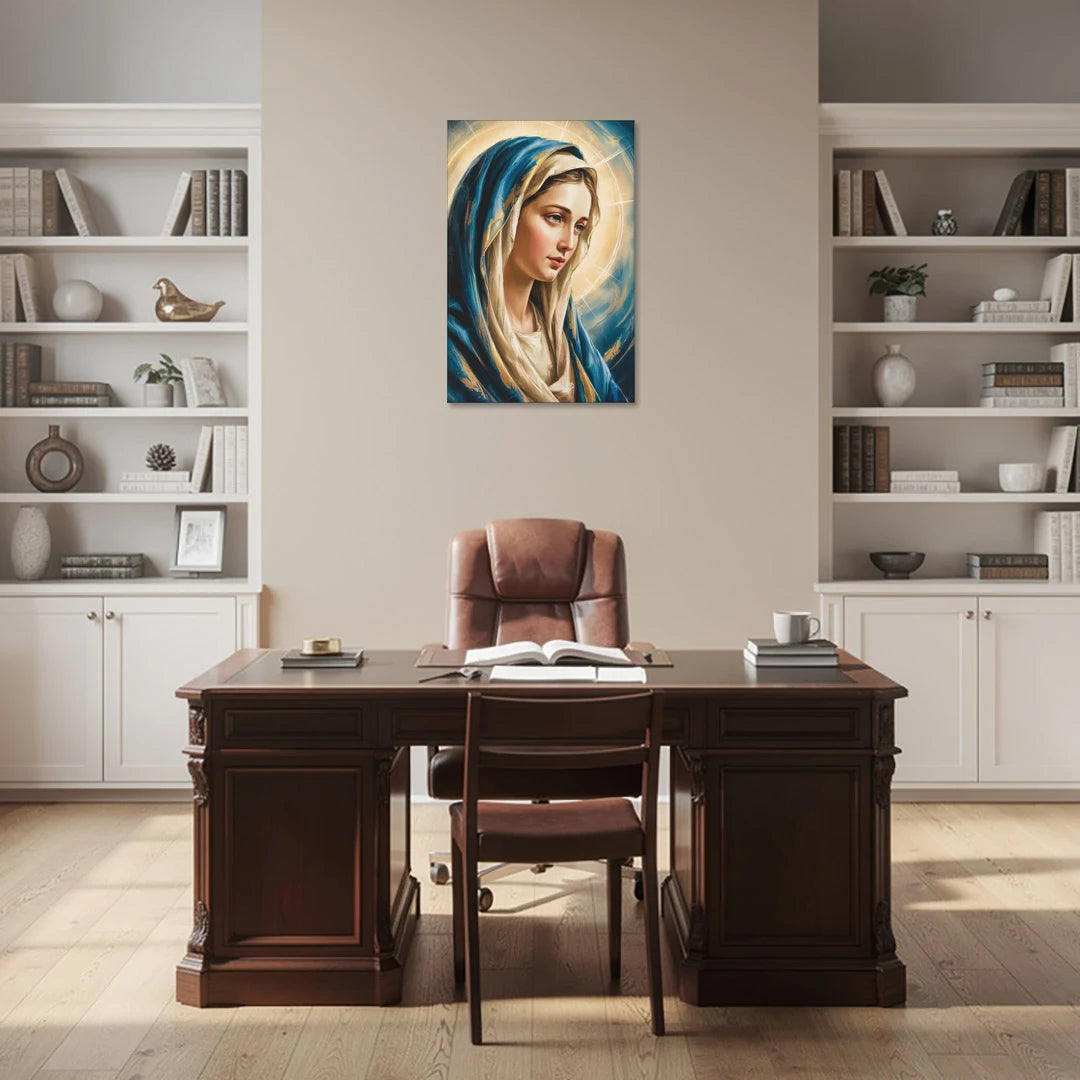 Abstract Virgin Mary Portrait - Canvas Wall Art - Office - 24x36