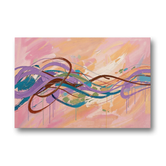 Abstract Wall Art for Bedroom Lavender Ribbon Loops - Canvas Wall Art - Front