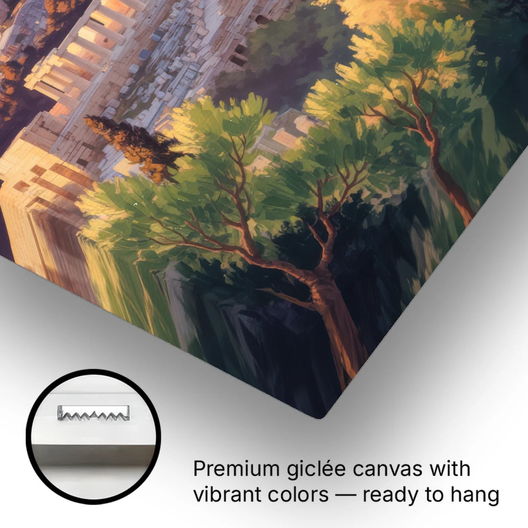 Acropolis Sunrise - Canvas Wall Art - Gallery Wrap Corner