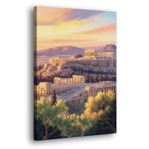 Acropolis Sunrise - Canvas Wall Art - Side